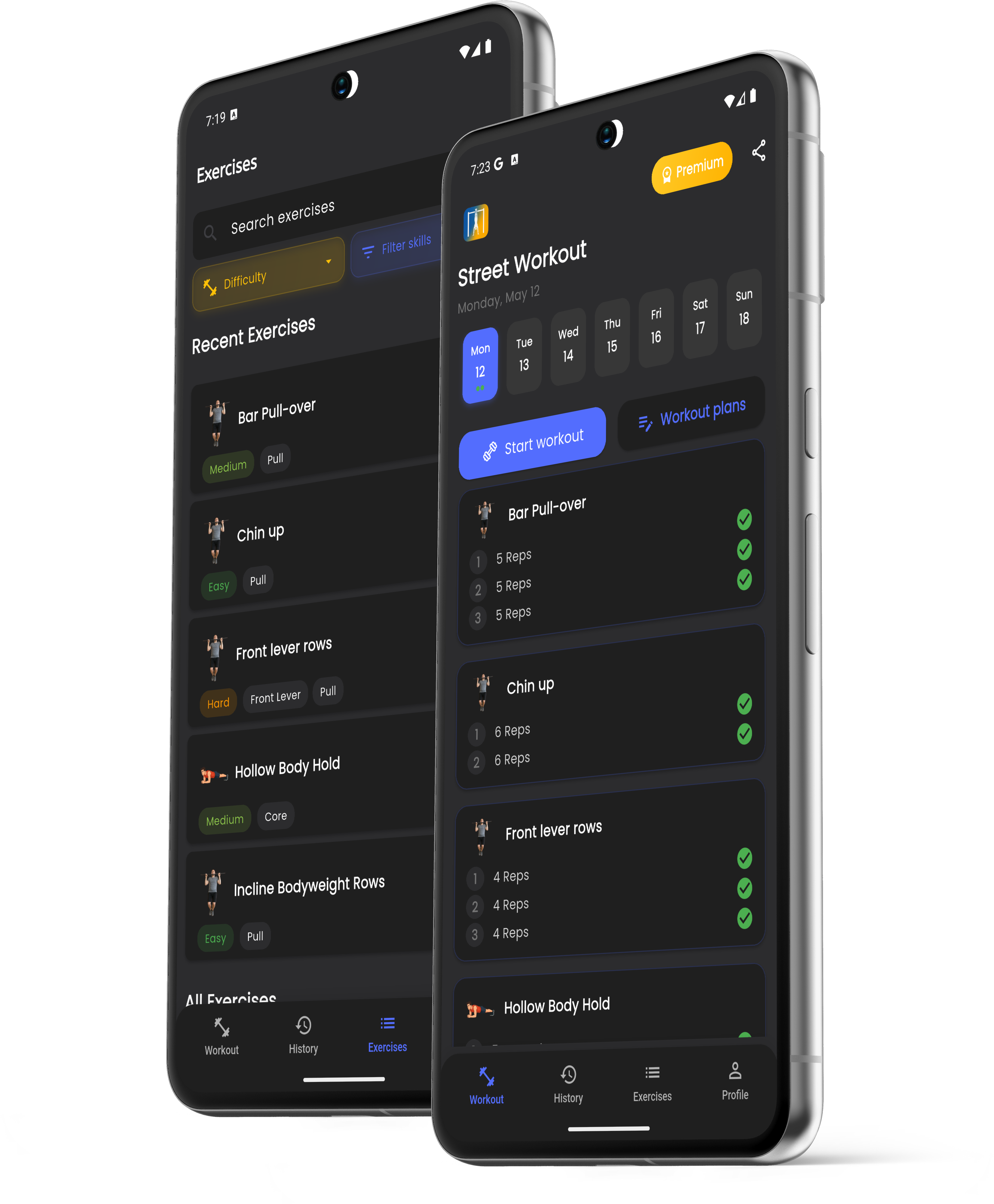 Calisthenics Tracker App Screenshot